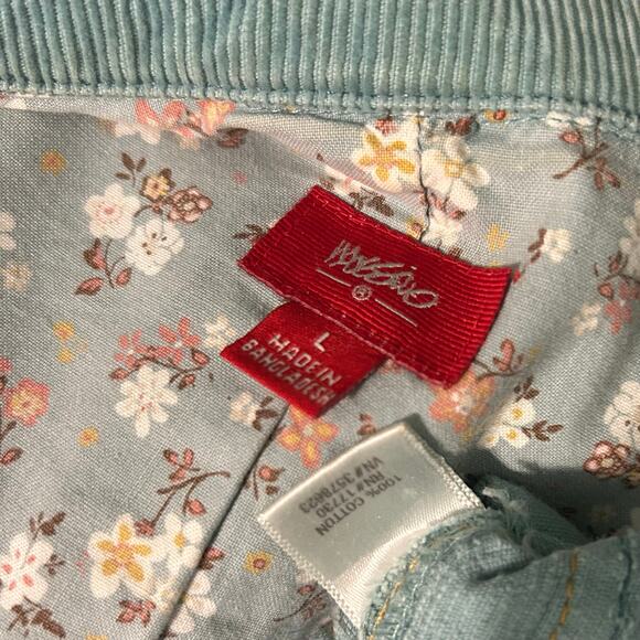 Mossimo Women's Corduroy SZ L Blazer Jacket Cotton 3 Button Teal Collar Preppy - Picture 8 of 9